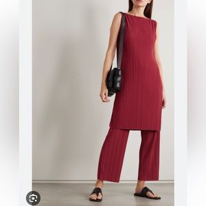 Max Mara LEISURE BACCO PLISSÉ-JERSEY TUNIC IN PEONIA